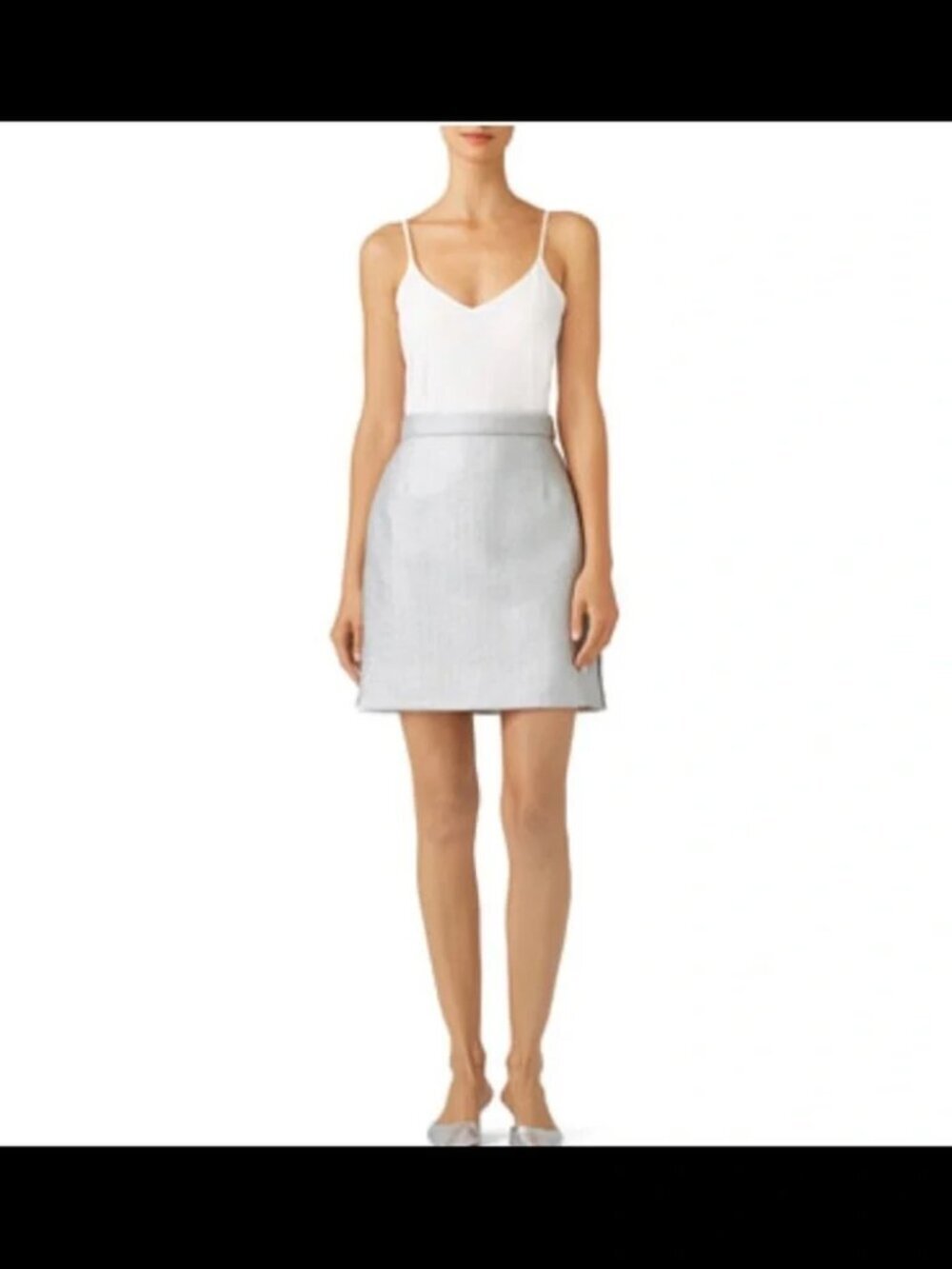 Carven Metallic Silver Mini Skirt -NWT